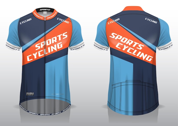 jersey for bicycle sports, the uniform design of the front and back views  