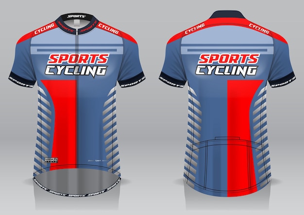 Jersey cycling front and back view sporty design