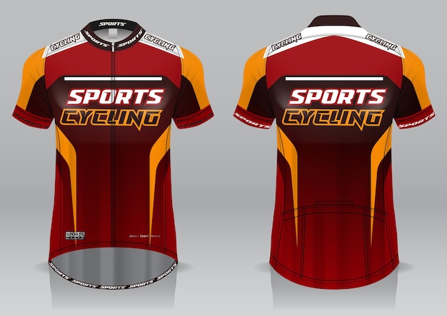 Jersey cycling front and back view sporty design  