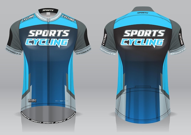 Jersey cycling front and back view sporty design