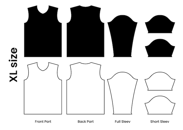 Jersey design pattern template international size XL size jersey pattern template tshirt