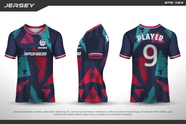 Vector jersey design sublimation t shirt premium geometric pattern incredible vector collection for soccer football racing cycling gaming motocross sports