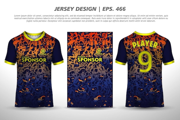 Maglietta a sublimazione con design in jersey motivo geometrico premium collezione incredible vector per il calcio