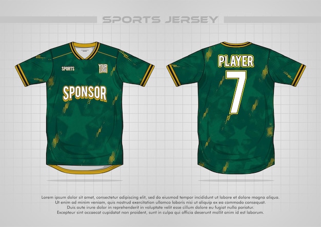 JERSEY DESIGN TEMPLATE SPORTS PATTERN FOREST GREEN