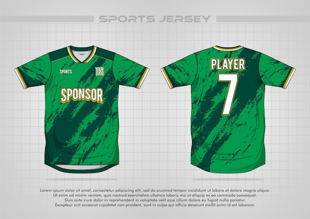 JERSEY DESIGN TEMPLATE SPORTS PATTERN GREEN