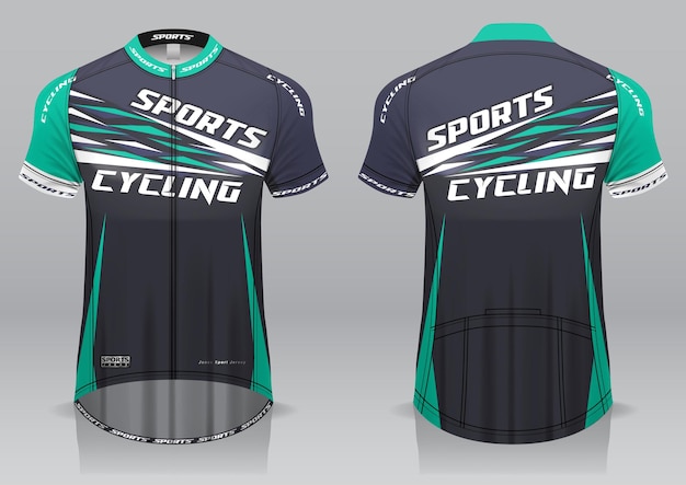 Jersey fietsen voor- en achteraanzicht sportief design