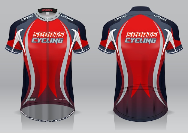 Jersey fietsen voor- en achteraanzicht sportief design