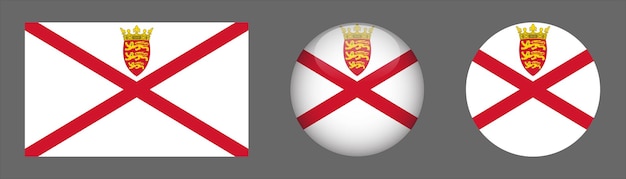 Jersey flag set collection vector