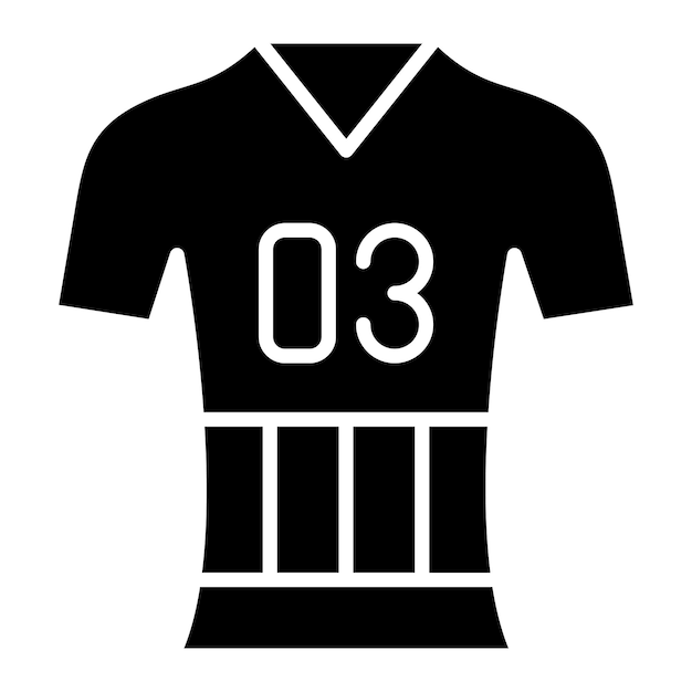 Vector jersey glyph solid black illustration