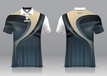 Premium Vector | Jersey golf, front and back view, sporty design and ...