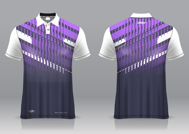 Jersey golf, voor- en achteraanzicht, sportief design en klaar om bedrukt te worden op stof en texlite