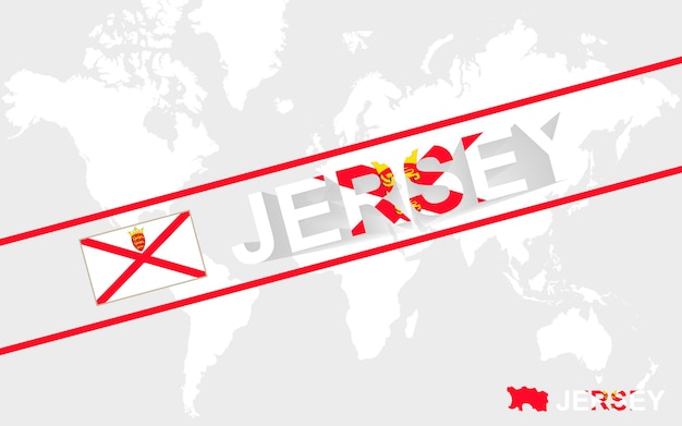 Vector jersey map flag and text illustration