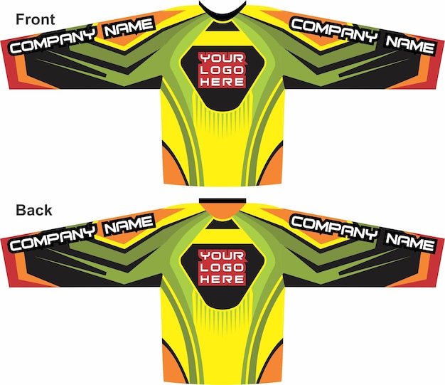 Vector jersey motorfiets motorfietsen lange mouwen uniform kleding mock-ups bedrijfsuniformen racen