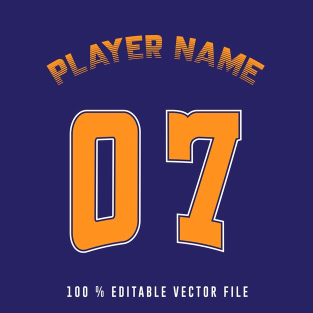 Vector jersey number basketball team name printable text effect editable vector