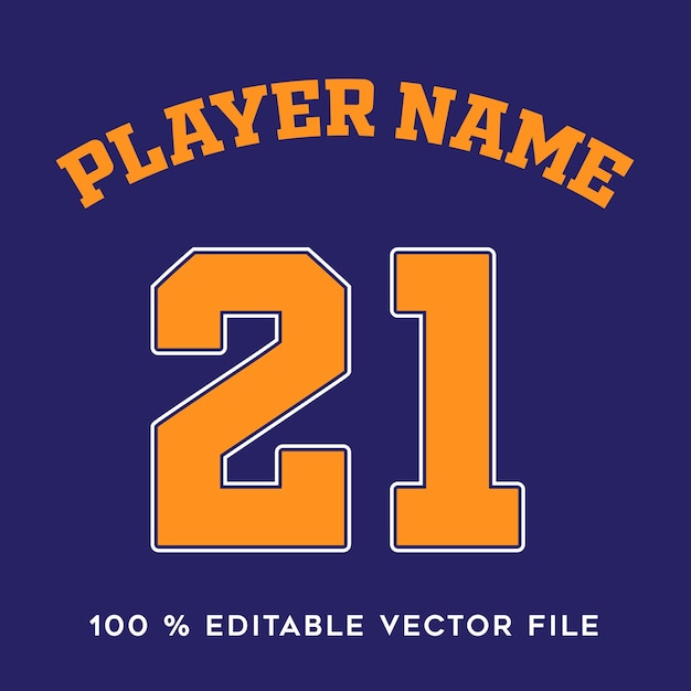 jersey nummer basketbal teamnaam afdrukbare teksteffect bewerkbare vector.
