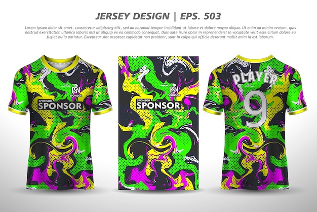 Jersey ontwerp sublimatie t-shirt Premium geometrisch patroon Incredible Vector collectie voor voetbal racen fietsen gaming motorcross sport