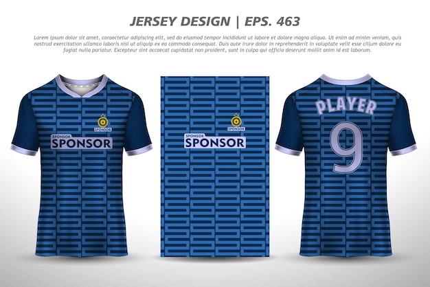 Jersey ontwerp sublimatie t-shirt premium geometrisch patroon incredible vector-collectie voor voetbal