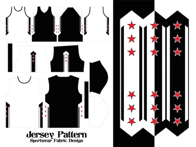 Jersey pattern textile for Sport tshirt Soccer Football Esport jersey mockup for sportwear fornt and back view uniform Design Illustration