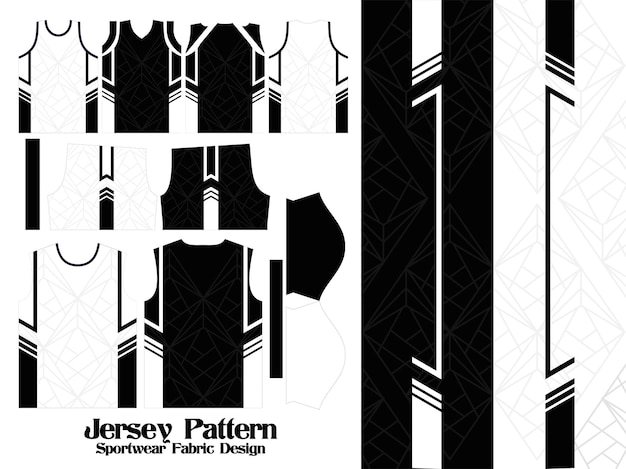 Jersey pattern textile for Sport tshirt Soccer Football Esport jersey mockup for sportwear fornt and back view uniform Design Illustration