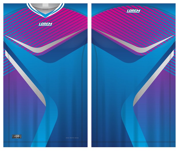 Jersey soccer sport, uniform front and back view template fabric