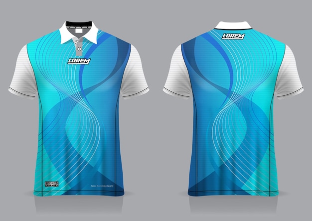 Jersey sport badminton, football, runner,  for uniform front and back view template