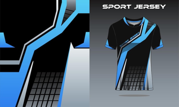 Jersey sport blauw gradatie grijs