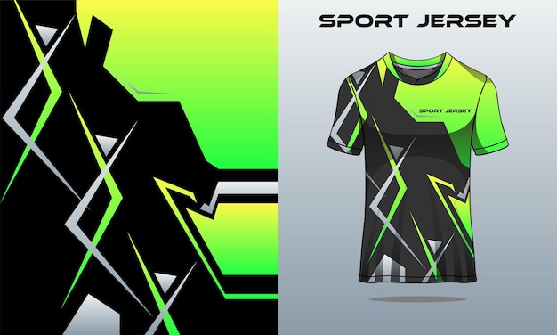 Jersey sport gradazione verde e gradazione grigia