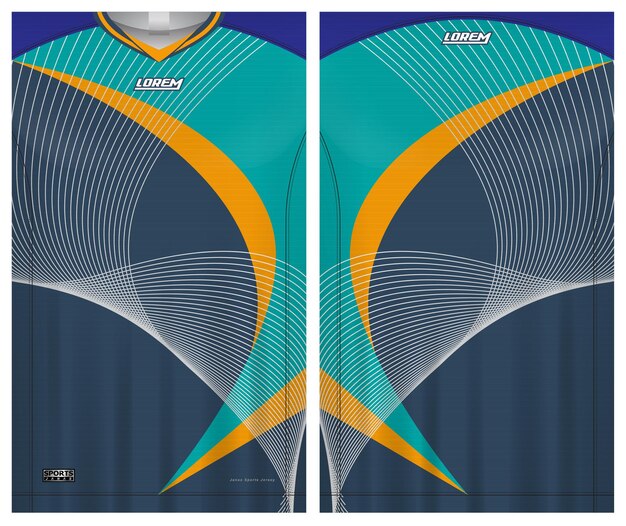 Джерси спорт, футбольная форма вид спереди и сзади шаблон
