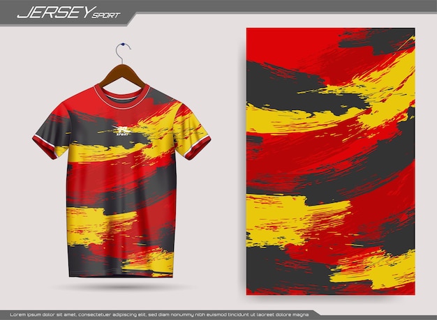 Jersey sport t-shirt. Voetbaltrui mockup voor voetbalclub. Geschikt voor jersey, achtergrond, poster.