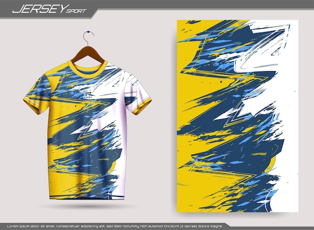 Jersey sport t-shirt. Voetbaltrui mockup voor voetbalclub. Geschikt voor jersey, achtergrond, poster.