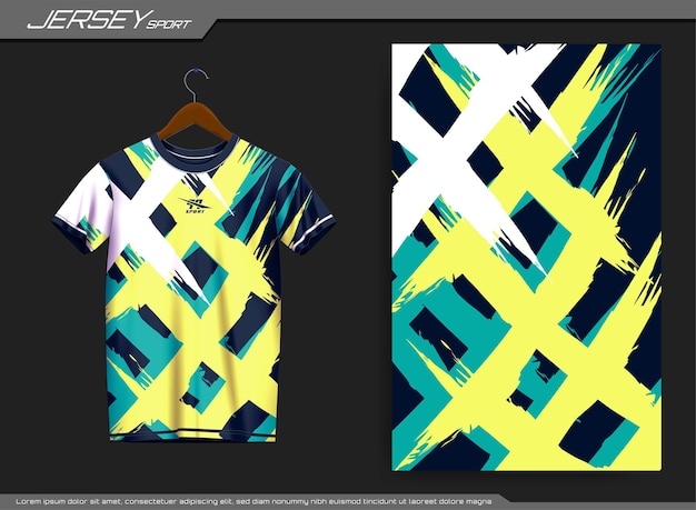 T-shirt sportiva in jersey. mockup di maglia da calcio per squadra di calcio. adatto per maglia, sfondo, poster.