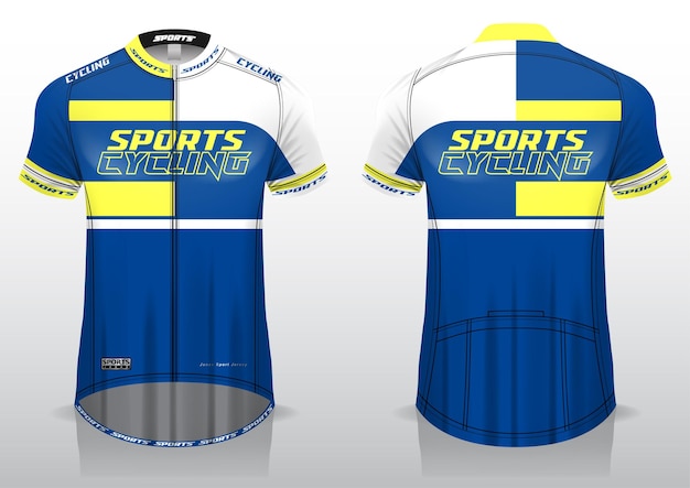 Jersey wielersport, uniform voor- en achteraanzicht sjabloonstof