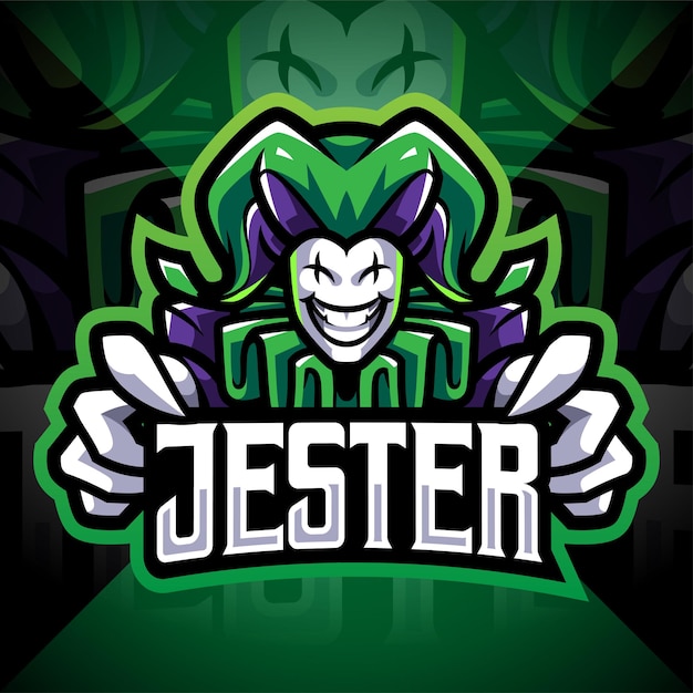 Vector jester esport mascot logo design