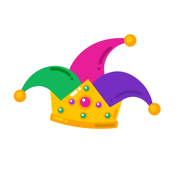 Vector jester hat icon flat illustration of jester hat vector icon for web design