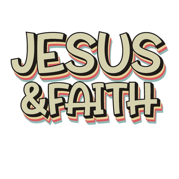 ベクトル イエスと信仰の t シャツのデザイン、キリスト教の t シャツのデザイン