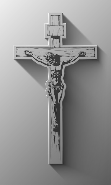 Gesù cristo, crocifisso, benedizione, croce, cristianesimo, vettore