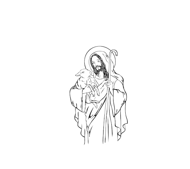 Векторный дизайн лица Иисуса Христа