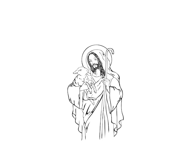 Jesus Christ face art vector design