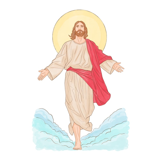 Vector jesus christ is risen happy easter