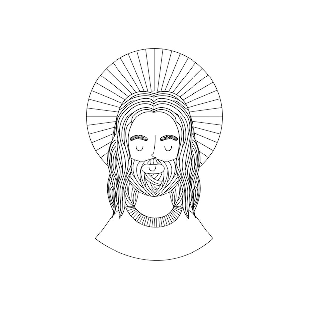 Vector jesus christ man icon