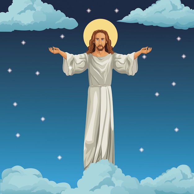 jesus christ religious image night background 