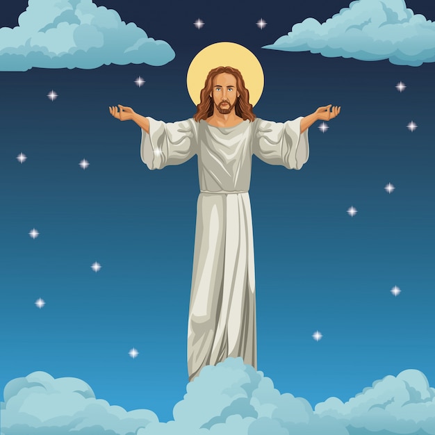 Jesus christ religious image night background 