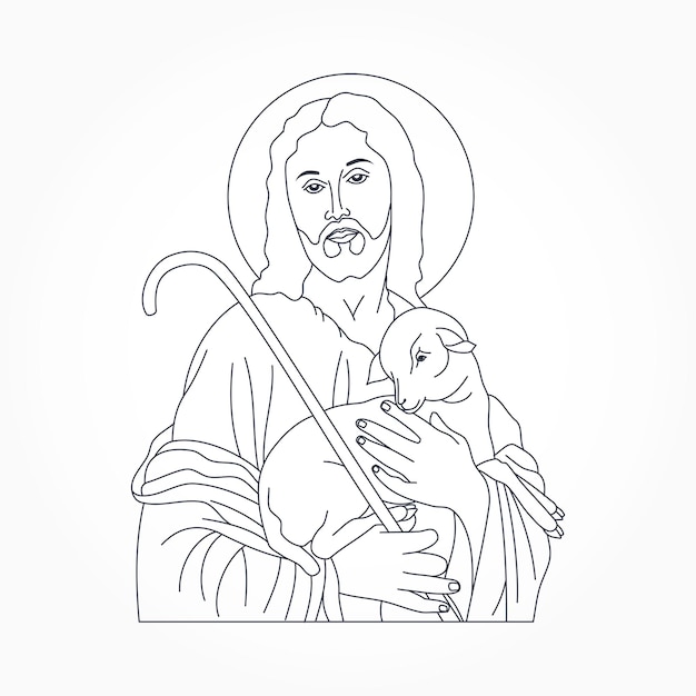 jesus christ and the sheep good shepherd