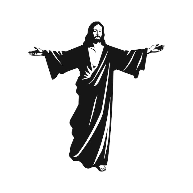 Vector jesus christ silhouette vector illustration