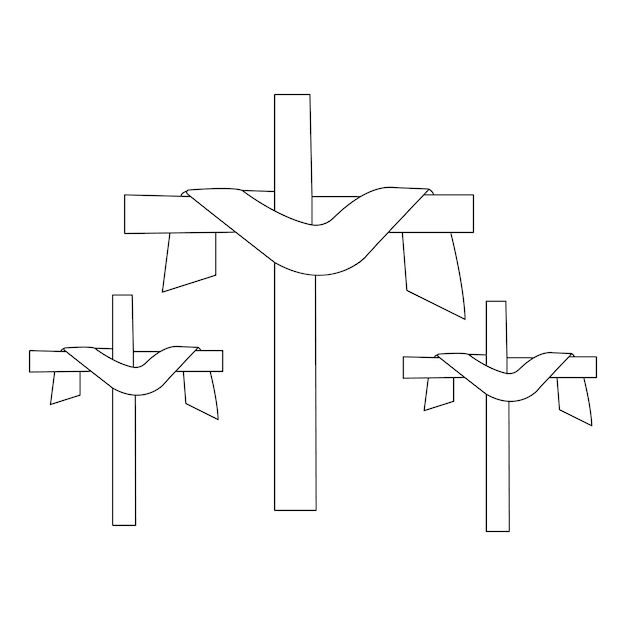 Иисус Христос эскиз Страстной пятницы непрерывный однолинейный контур вектор