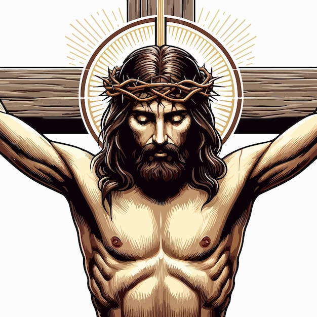 Jesus Christ vector illustration Christian religious god