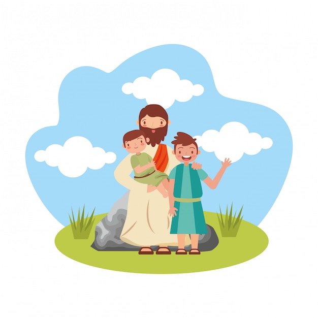 Иисус христос с детьми.