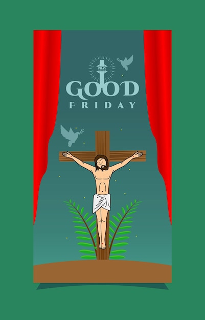 Jesus cross good friday vector advertising poster design