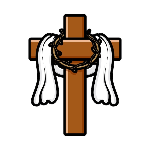 Jesus cross with the crown of thorns