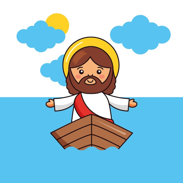 Jesus inside the boat